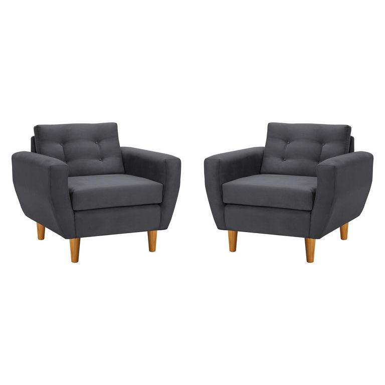 Set de 2 sillones 1 cuerpo BOTE 1C 95x80x83 cm Gris