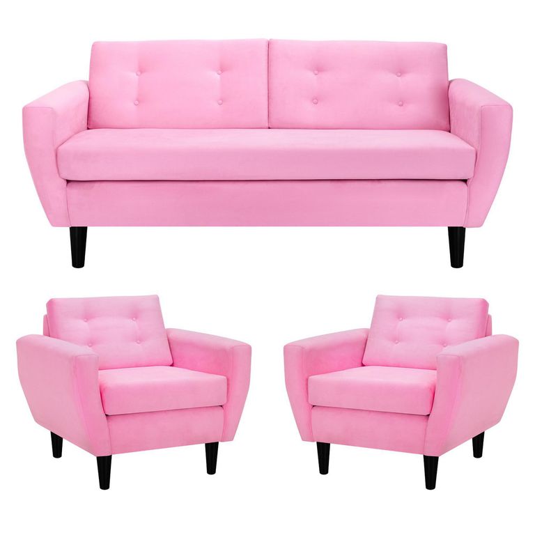 Living 3 cuerpos Bote 185x80x83 cm Rosado