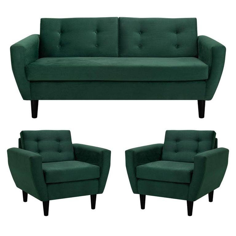 Living 3 cuerpos Bote 185x80x83 cm Verde