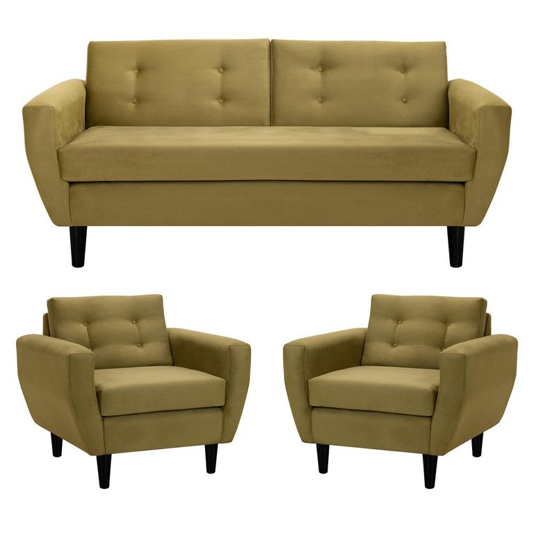 Living 3 cuerpos Bote 185x80x83 cm Verde