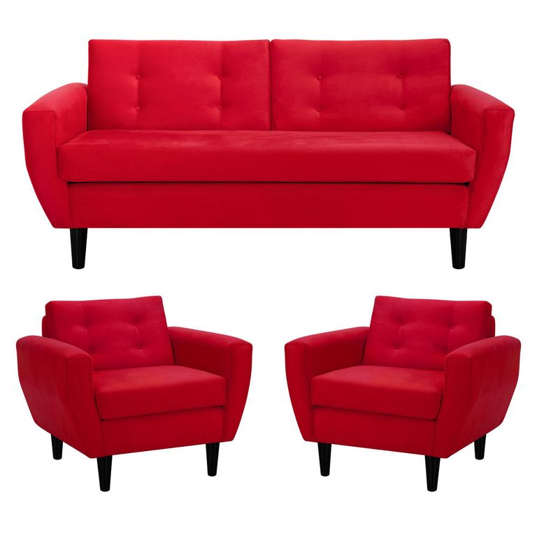 Living 3 cuerpos Bote 185x80x83 cm Rojo