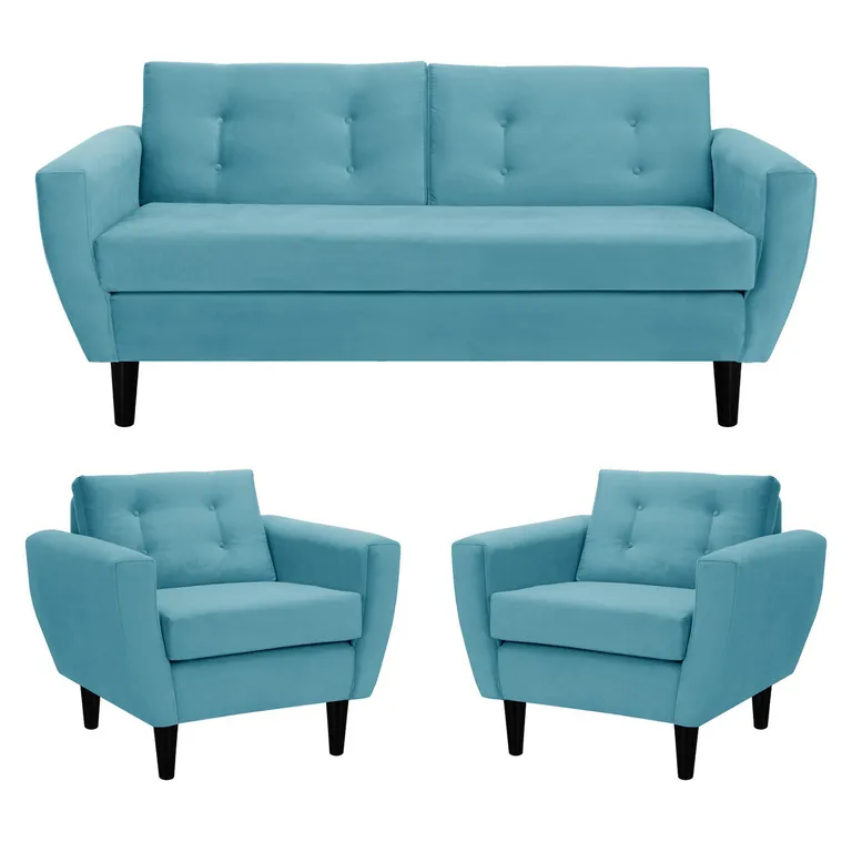 Living 3 cuerpos Bote 185x80x83 cm Azul