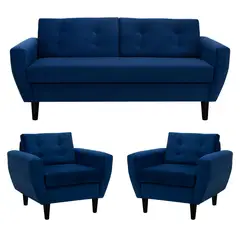 BODEVIR - Living 3 cuerpos Bote 185x80x83 cm Azul