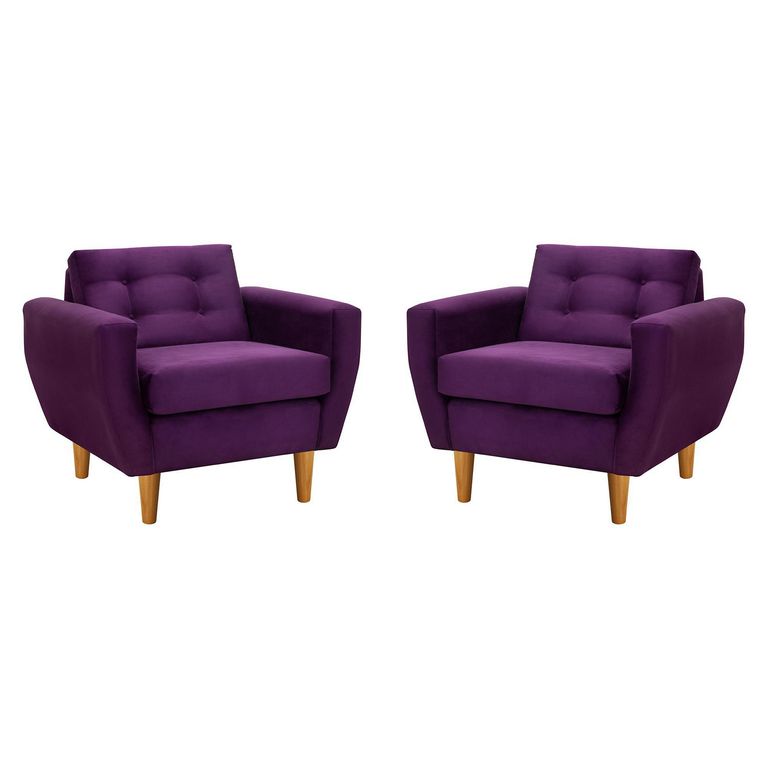 Set de 2 sillones 1 cuerpo BOTE 1C 95x80x83 cm Morado