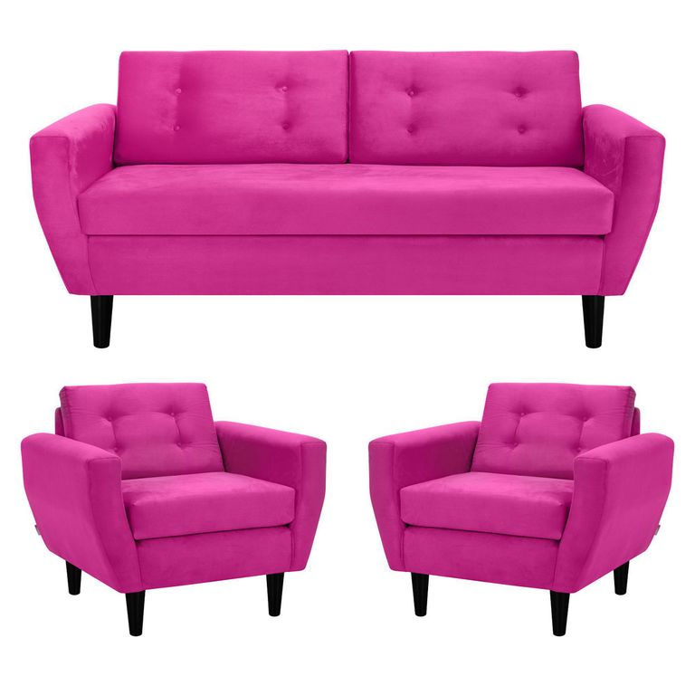 Living 3 cuerpos Bote 185x80x83 cm Rosado