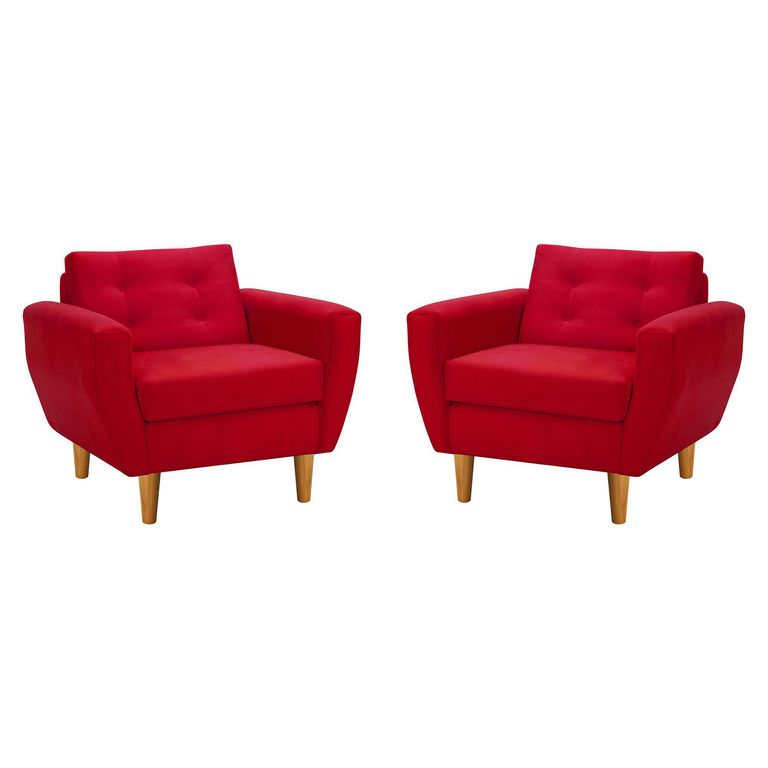 Set de 2 sillones 1 cuerpo BOTE 1C 95x80x83 cm Rojo