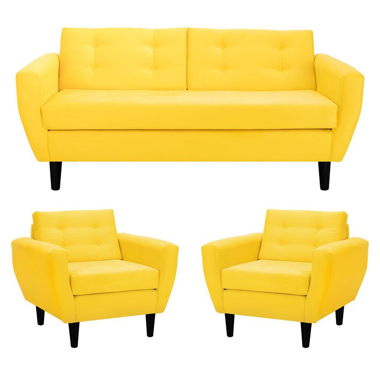 Living 3 cuerpos Bote 185x80x83 cm Amarillo