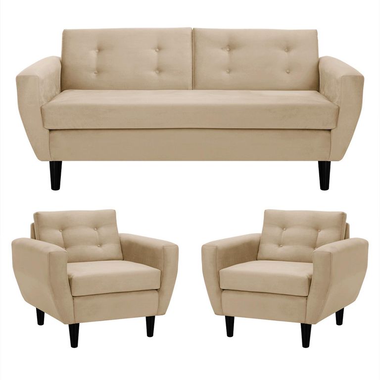 Living 3 cuerpos Bote 185x80x83 cm Beige