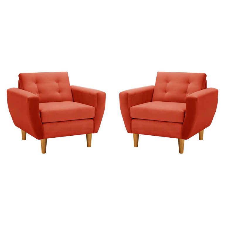 Set de 2 sillones 1 cuerpo BOTE 1C 95x80x83 cm Naranjo