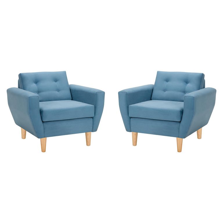 Set de 2 sillones 1 cuerpo BOTE 1C 95x80x83 cm Azul
