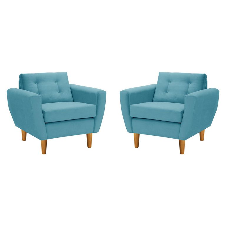 Set de 2 sillones 1 cuerpo BOTE 1C 95x80x83 cm Azul