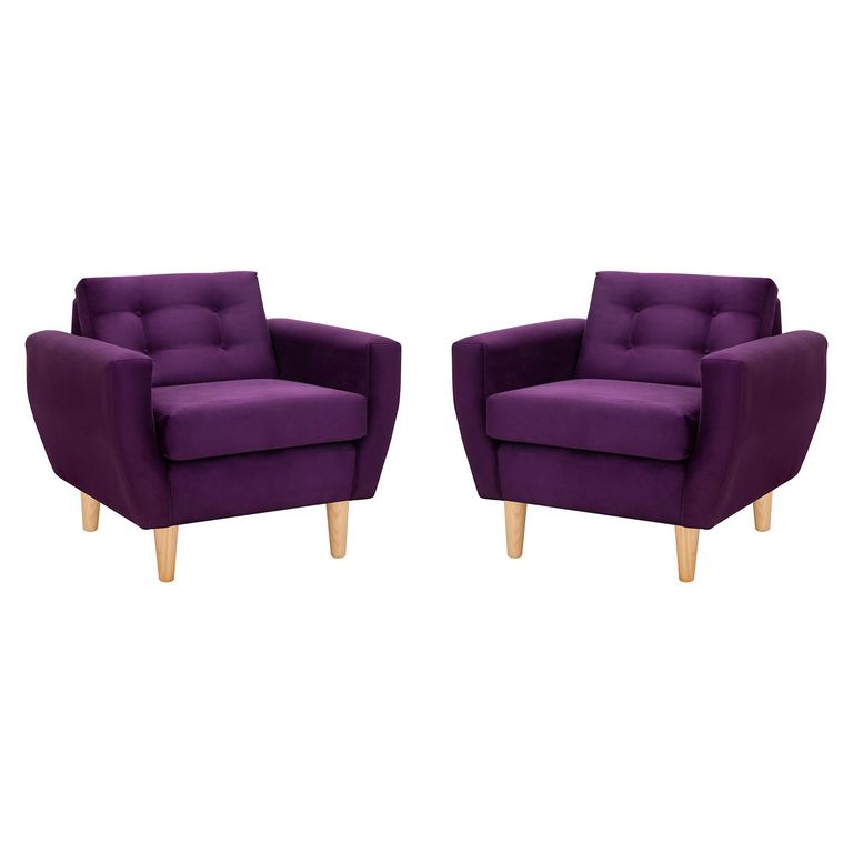 Set de 2 sillones 1 cuerpo BOTE 1C 95x80x83 cm Morado