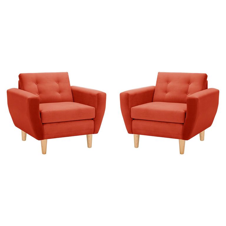 Set de 2 sillones 1 cuerpo BOTE 1C 95x80x83 cm Naranjo