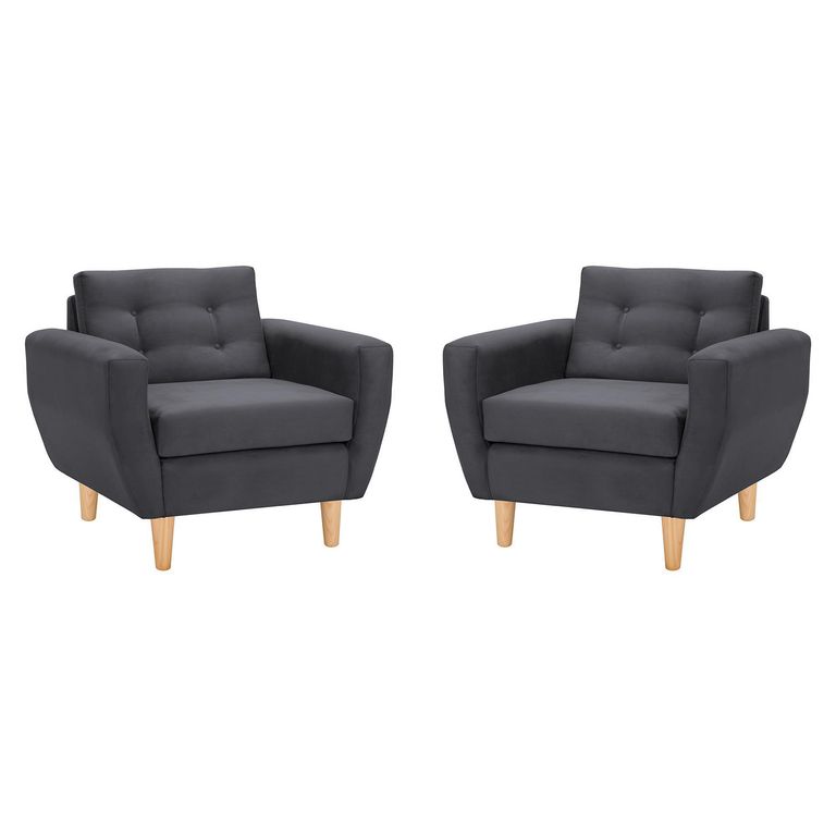 Set de 2 sillones 1 cuerpo BOTE 1C 95x80x83 cm Gris