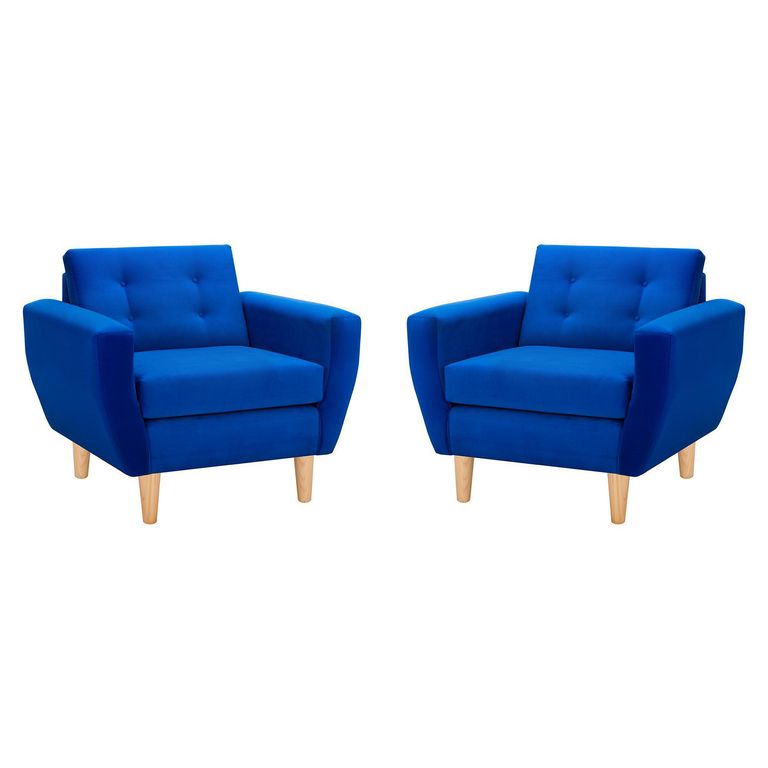 Set de 2 sillones 1 cuerpo BOTE 1C 95x80x83 cm Azul
