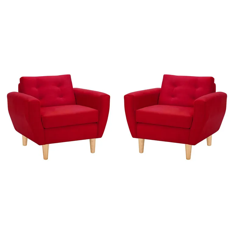 Set de 2 sillones 1 cuerpo BOTE 1C 95x80x83 cm Rojo