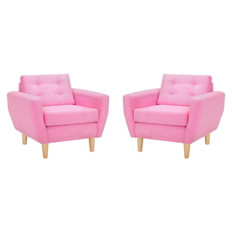 Set de 2 sillones 1 cuerpo BOTE 1C 95x80x83 cm Rosado