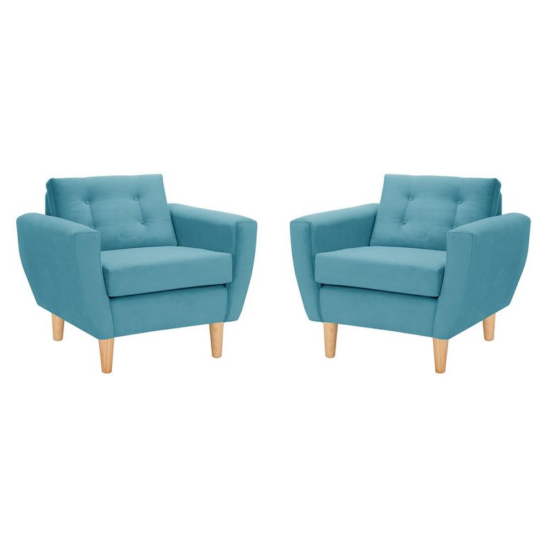Set de 2 sillones 1 cuerpo BOTE 1C 95x80x83 cm Azul