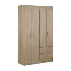 STANFORD - Clóset 4 Puerta(s) 2 Cajón(es) 3 Repisa(s) 102.5x175x39.2 cm Nogal
