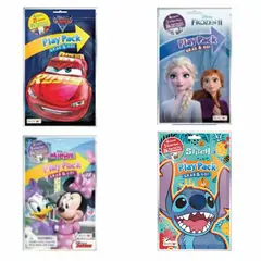 DISNEY - Pack de: Libro de 24 pags para pintar con 4 crayones y set de stickers