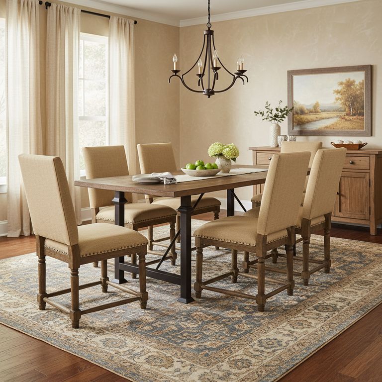 Juego de Comedor Bolton 6 Sillas Mesa Rectangular 76x100x182 cm Café
