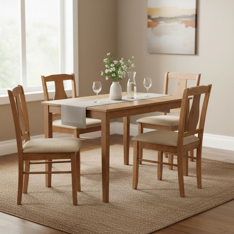 Juego de Comedor Texas 4 Sillas Mesa Rectangular 75x71x113 cm Madera