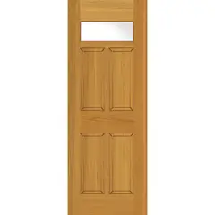 HOLZTEK - Puerta Madera de lenga 90x210 cm Modelo 304 Natural