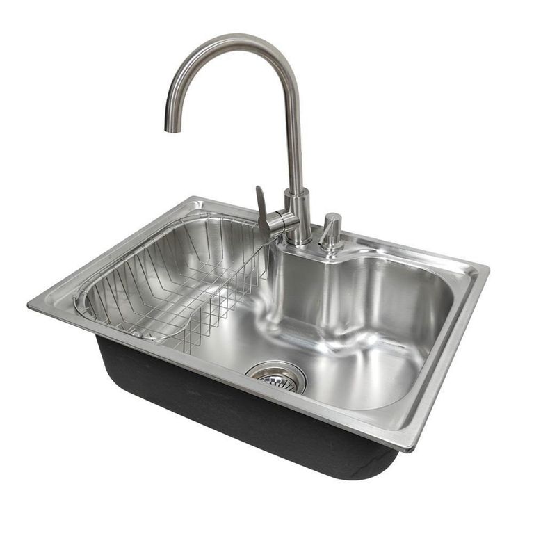 Lavaplatos Empotrado 1 Cubeta(s) 60x42x20 cm Acero inoxidable