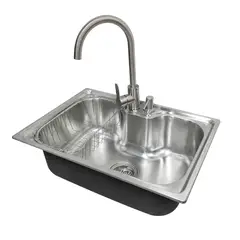 BRIGGS - Lavaplatos Empotrado 1 Cubeta(s) 45x23x20 cm Acero inoxidable