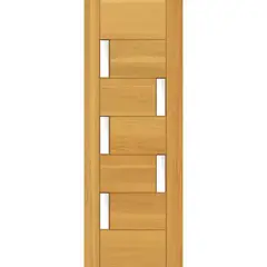 HOLZTEK - Puerta Madera de lenga 80x200 cm Modelo 5 Natural