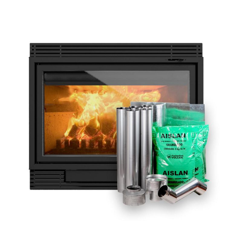 Pack Chimenea Leña 850 + Kit Instalación Charcoal