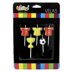 CARNAVAL - Set 5 velas fútbol