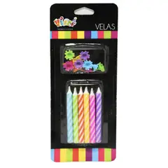 CARNAVAL - Set 12 velas arcoiris