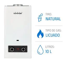 TOYOTOMI - Calefón Gas Licuado 10 Litros Tiro Natural Ionizado