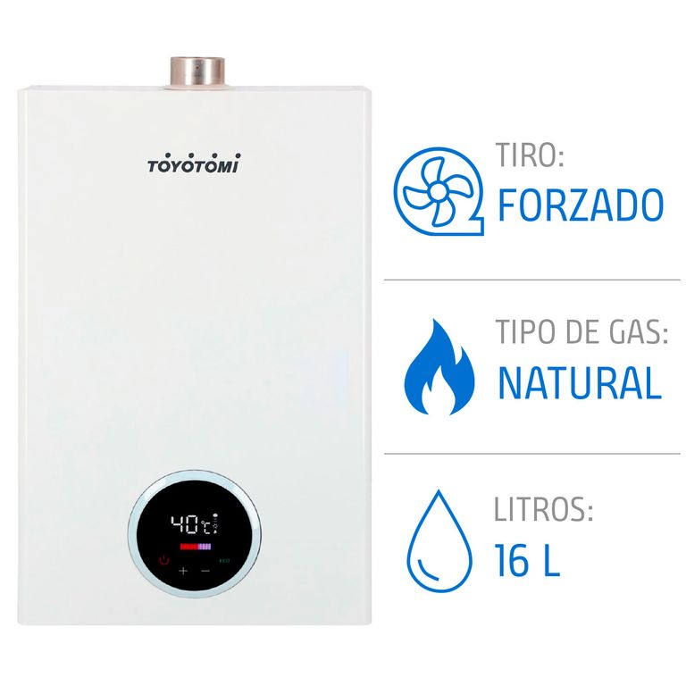 Calefont 16 Litros Gas Natural Tiro Forzado Ionizado