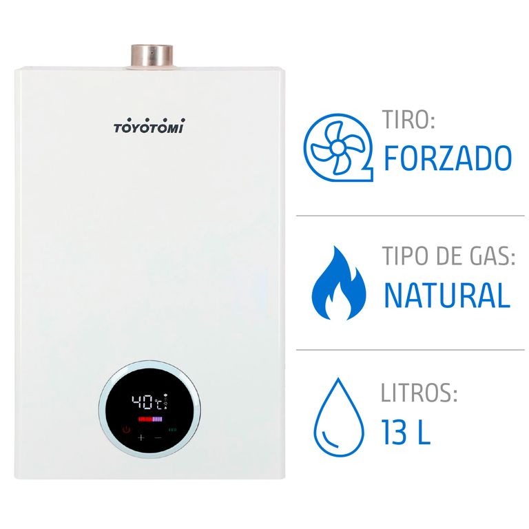 Calefont 13 Litros Gas Natural Tiro Forzado Ionizado