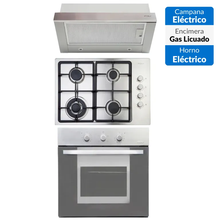 Kit Campana + Encimera 4T NAT + Horno