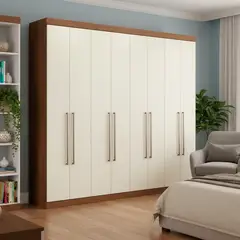 ALTAVISION - Closet 8 Puerta(s) 4 Cajón(es) 10 Repisa(s) 238.8x217.6x46.3 cm Café Blanco crema