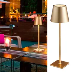HB - Lámpara Led Mesa Inalámbrica Táctil Amarillo/Dorado 3.5 W 11x37.5 cm