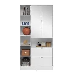 RODLER - Armario Multiuso 2 Puerta(s) 2 Cajón(es) 9 Repisa(s) 92.4x182x39 cm Blanco