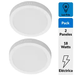 BP ILUMINACION - Pack 2 panel led Plástico Blanco