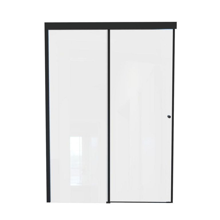 Mampara corredera de 8 mm 150x185 cm negro mate