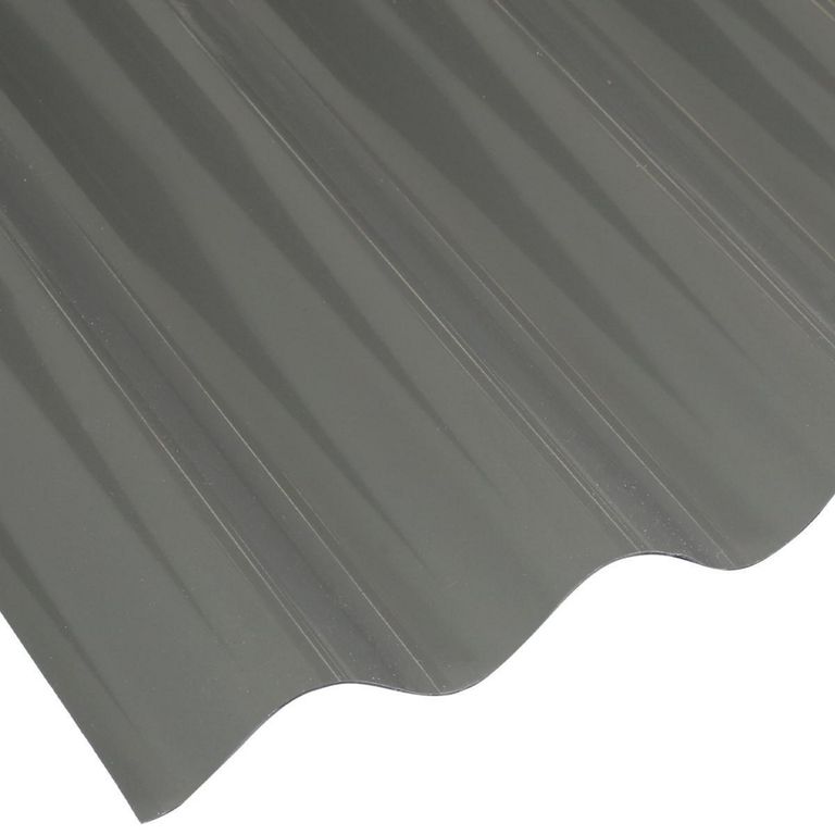 Plancha Polionda Policarbonato Acanalada 0.7 mm 0.81x3.66 m Gris