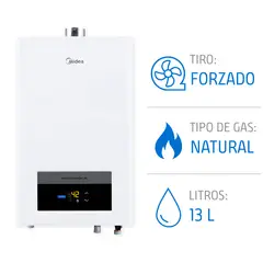 MIDEA - Calefón Gas Natural 13 Litros Tiro Forzado Ionizado