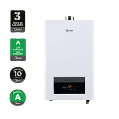 MIDEA - Calefón Gas Natural 10 Litros Tiro Forzado Ionizado