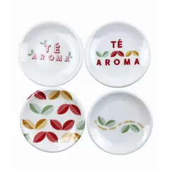 JUST HOME COLLECTION - Set Platos para Bolsas de Té 4 Piezas  Blanco