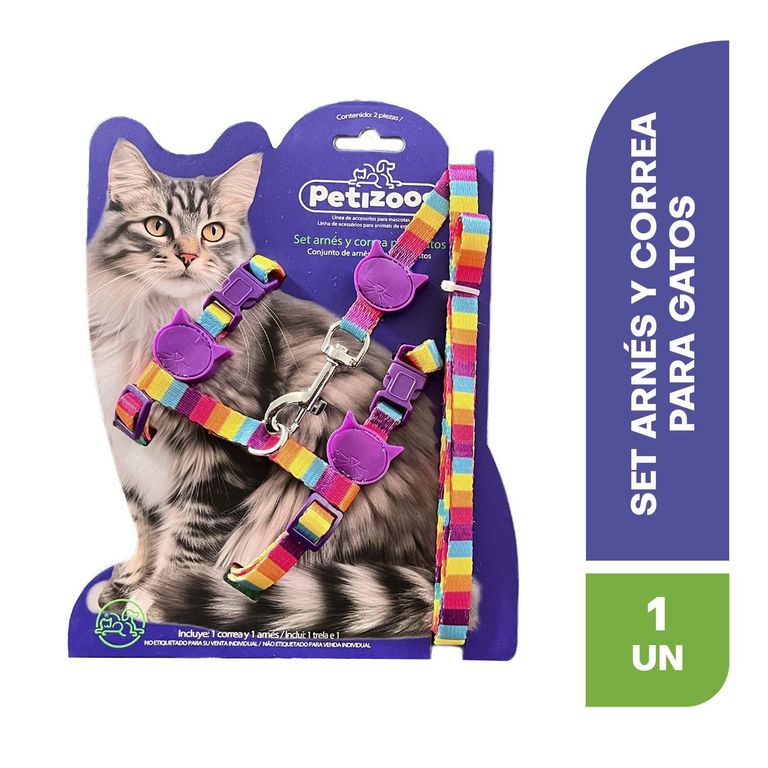 Set Arnés Correa Para Gatos Resistente Mascotas
