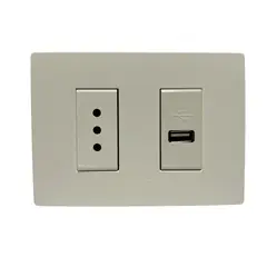 SINTHESI - Enchufe 10A + USB armado S32 blanco