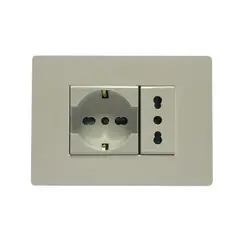 SINTHESI - Enchufe schuko 10/16A + enchufe 10A armado S32 blanco