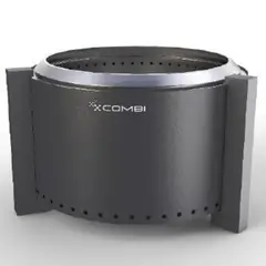 COMBI - Fogón a Pellet/Leña Acero inoxidable Negro 18 Kg
